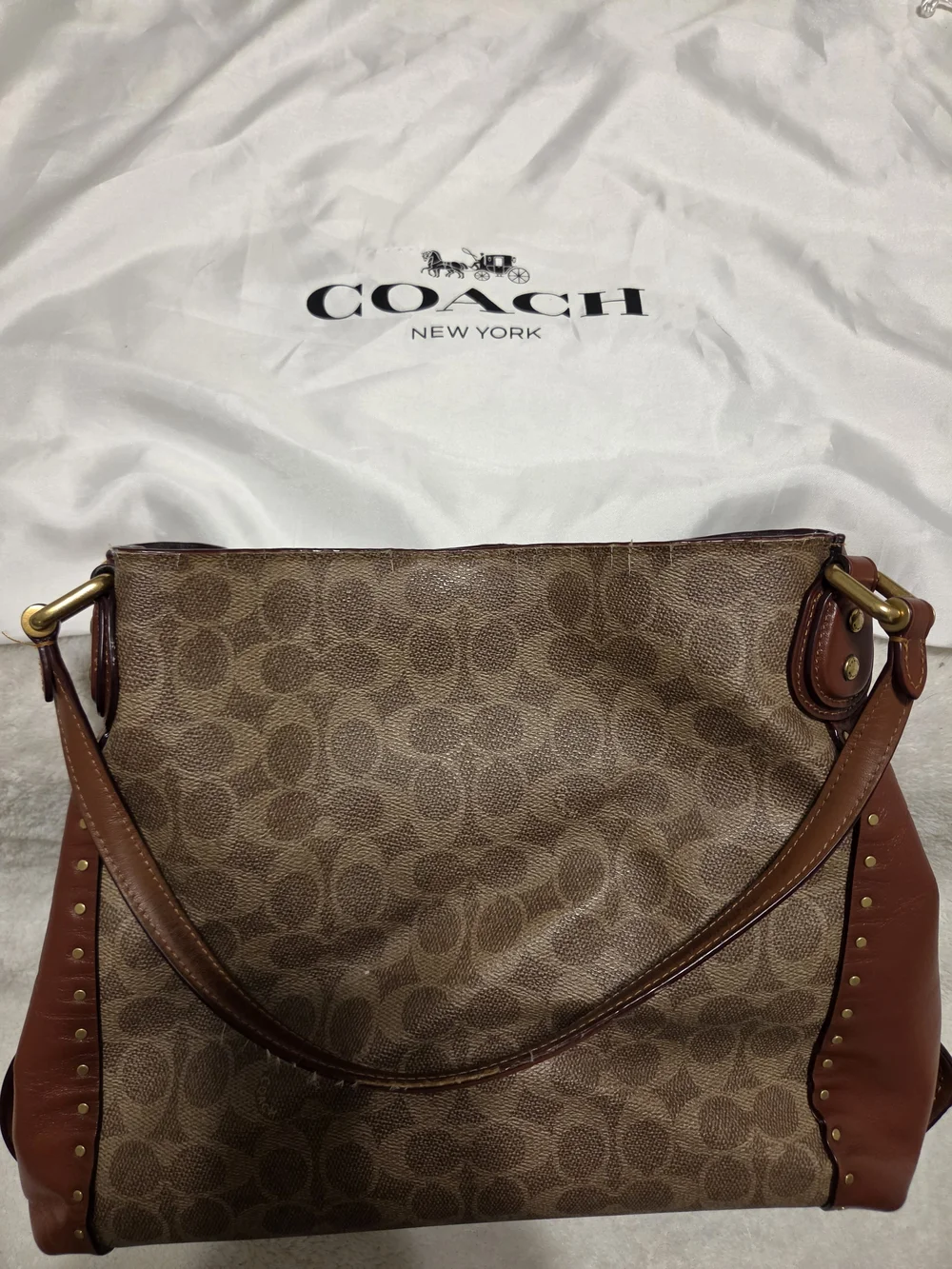 COACH Signature Canvas Hobo Bag in Brown